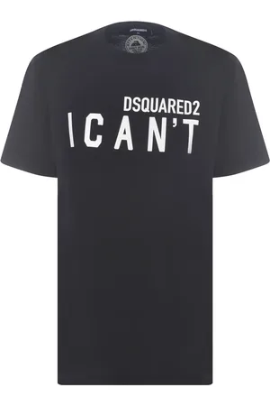 Dsquared2 Top, Dame, Sort, XS, Bomuld, T-shirt med sloganprint og rund hals