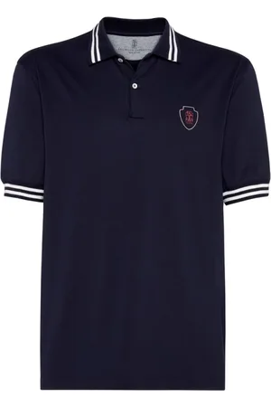 Brunello Cucinelli Top, Herre, Blå, XL, Bomuld, Polo Shirt