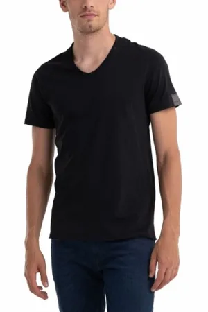 Replay Top, Herre, Sort, M, Bomuld, Cotton T-Shirt