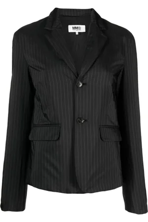 Maison Margiela Jakke, Dame, Sort, S, Polyester, Pinstripe Blazer