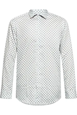 Etro Skjorte, Herre, Hvid, 4XL, Bomuld, Bomuldsskjorte med Paisley-print