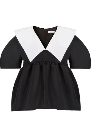 Nina Ricci Bluser & Skjorter, Dame, Sort, 2XL, Taffeta Babydoll Top