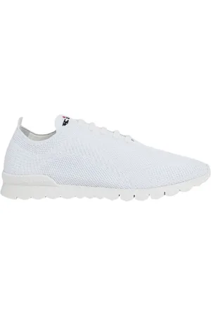 Kiton Sko, Herre, Hvid, 41 EU, Hvide Strik Sneakers
