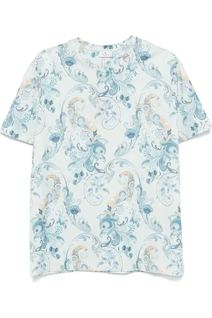 Etro Top, Herre, Blå, 2XL, Bomuld, Casual Cotton T-Shirt