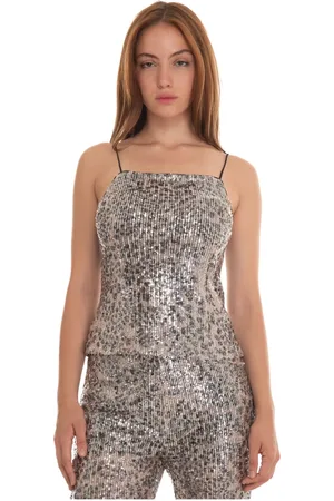 Liu Jo Top, Dame, Flerfarvet, S, Polyester, Sequin-Embellished Spaghetti-Straps Top