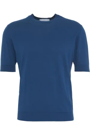 Gender Strik, Herre, Blå, 2XL, Bomuld, Blå Strik T-shirt