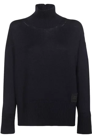 Dondup Strik, Dame, Blå, S, Uld, Ribstrikket Uld Sweater