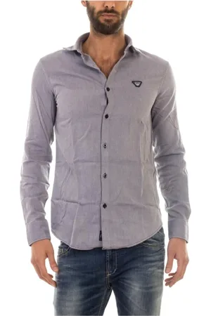 Emporio Armani Skjorte, Herre, Blå, L, Bomuld, Blouses Bluser