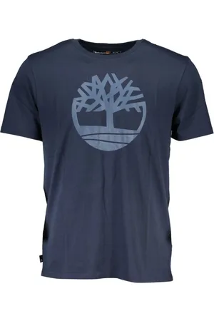 Timberland Top, Herre, Blå, M, Bomuld, Bomulds T-shirt med Printet Logo