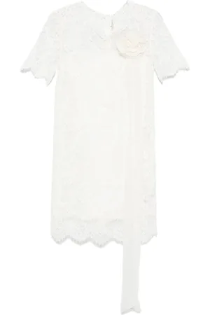ERMANNO SCERVINO Kjole, Dame, Hvid, XS, Elegant sort kjole med blonde detaljer