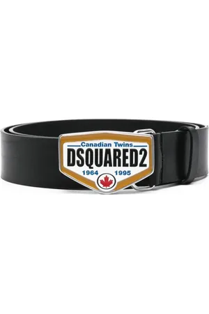 Dsquared2 Tilbehør, Herre, Sort, 80 CM, Læder, Leather Twins Bælte