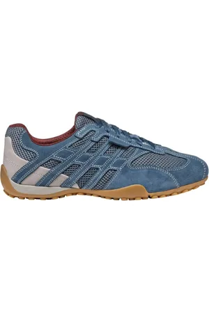 Geox Sko, Herre, Blå, 44 EU, Læder, Blå Afslappede Lædersneakers