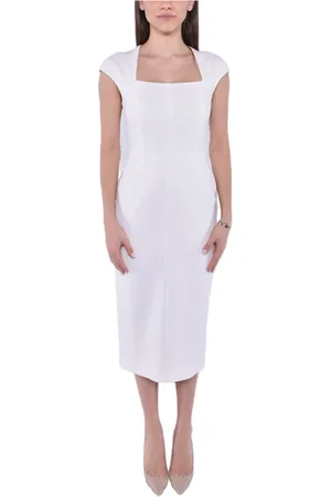 Max Mara Kjole, Dame, Hvid, S, Polyester, Ærmeløs Cady Kjole