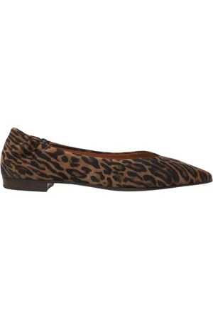 Billi Bi Sko, Dame, Flerfarvet, 38 EU, Uld, Brun Animal Print Ballet Flats