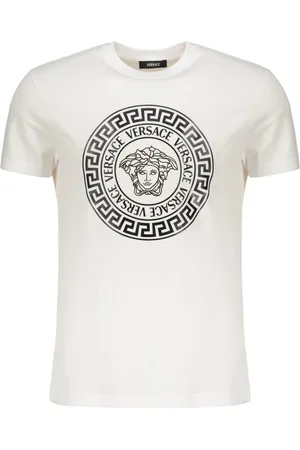 VERSACE Top, Herre, Hvid, 3XL, Bomuld, Maxi Print Bomuld T-shirt