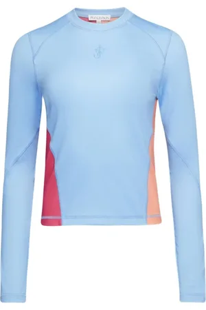 J.W.Anderson Top, Dame, Blå, XS, Polyester, Ankerbroderi Farveblok Top