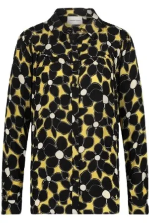Fabienne Chapot Bluser & Skjorter, Dame, Sort, S, Floral Jacquard Bluse