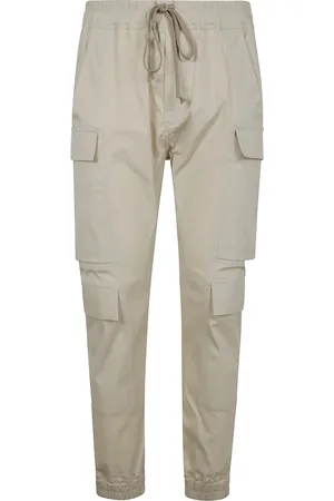 Rick Owens Bukser, Herre, Hvid, XL, Bomuld, Hvide Cargo Bukser Elastisk Talje