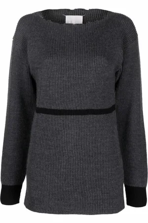 Maison Margiela Strik, Dame, Grå, XS, Uld, Ribstrikket Jumper