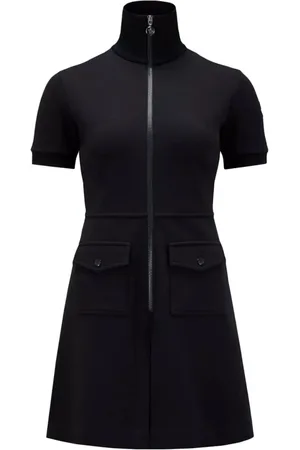 Moncler Kjole, Dame, Blå, S, Bomuld, Zip Kjole