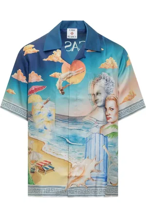 Casablanca Skjorte, Herre, Flerfarvet, M, Uld, Le Pongeon Skjorte