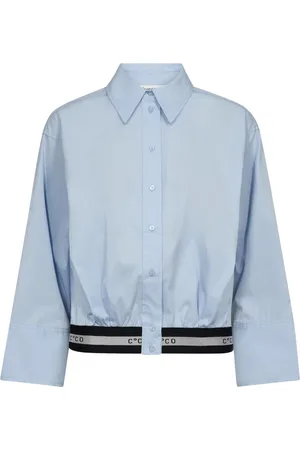 Co`Couture Bluser & Skjorter, Dame, Blå, XL, Bomuld, Logo Crop Shirt