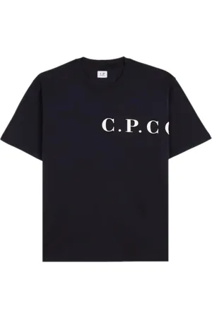 C.P. Company Top, Herre, Sort, XL, Bomuld, Logo Front-Back T-Shirt