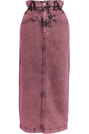 Essentiel Antwerp Nederdel, Dame, Lyserød, S, Denim, Mauve Denim Midi Nederdel