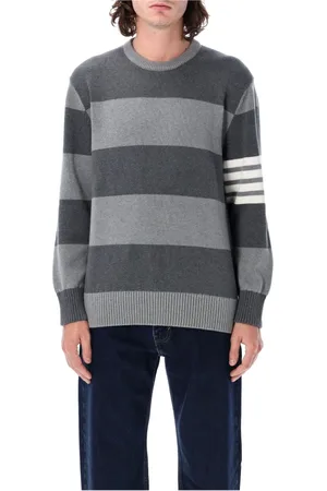 Thom Browne Strik, Herre, Grå, L, Bomuld, Rugby Rose Icon Sweater