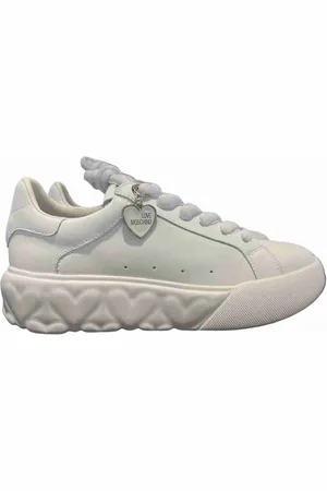 Moschino Sko, Dame, Hvid, 41 EU, Heart Sneakers