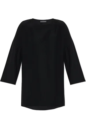 Emporio Armani Bluser & Skjorter, Dame, Sort, 2XS, Polyester, Top med sideslidser