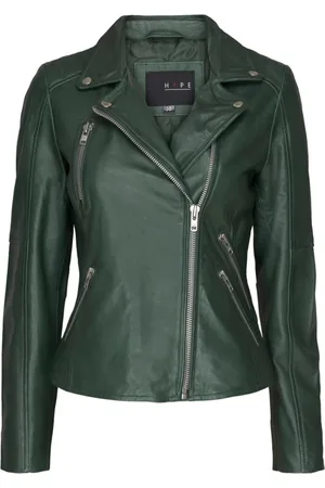 Notyz Jakke, Dame, Grøn, XS, Uld, Biker Jakke 10963