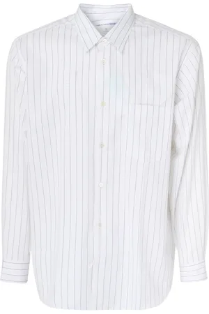Comme des Garçons Skjorte, Herre, Hvid, M, Bomuld, Stribet Casual Skjorte