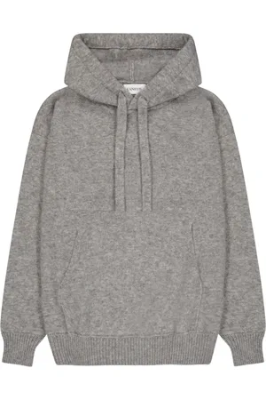 LANEUS Sweathshirts & Hoodies, Herre, Grå, S, Cashmere, Behagelig hættetrøje i cashmere silke