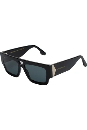 Victoria Beckham Tilbehør, Dame, Sort, ONE SIZE, Geometriske Rektangulære Acetatsolbriller