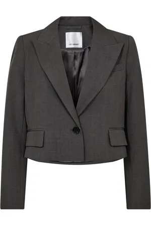 Co`Couture Jakke, Dame, Grå, XL, Mørkegrå Blazer med Klaplommer