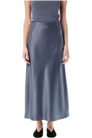 By Malene Birger Nederdel, Dame, Blå, S, Polyester, Blå Grisaille A-line Midi Nederdel