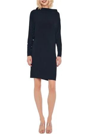 Norma Kamali Kjole, Dame, Sort, L, Sort Jersey Midi Kjole