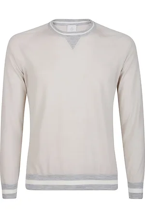 ELEVENTY Strik, Herre, , M, Uld, Merino Crewneck Trøje med Trekantærmer