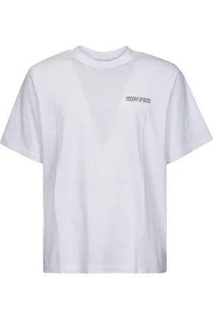 MARCELO BURLON Top, Herre, Hvid, M, Bomuld, Tempera Cross Over T-Shirt