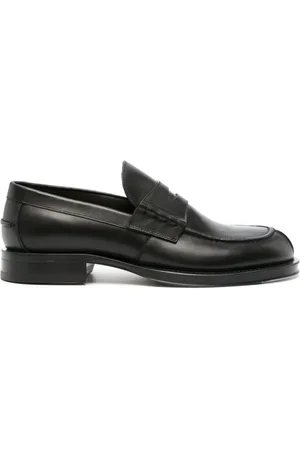 Lanvin Sko, Herre, Sort, 41 EU, Læder, Sort Penny-Slot Læder Loafers