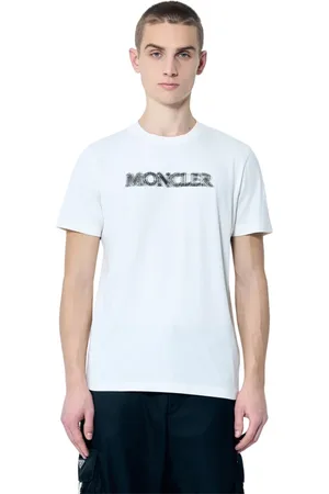 Moncler Top, Herre, Hvid, XL, Cotton Jersey Logo Print T-Shirt