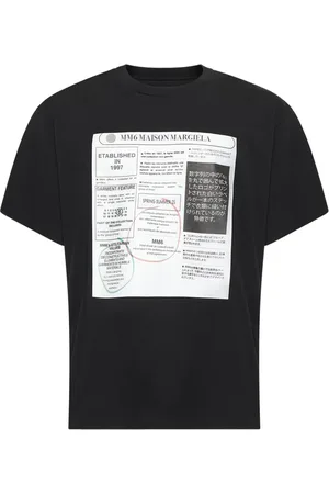Maison Margiela Top, Herre, Sort, M, Bomuld, Newspaper Print T-shirt