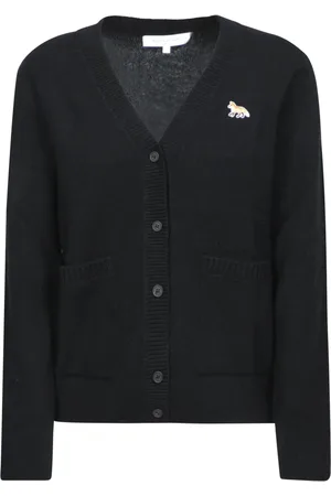 Maison Kitsuné Strik, Dame, Sort, S, Uld, Sort Cardigan