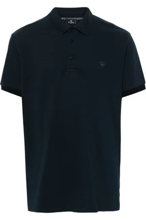 Etro Top, Herre, Blå, S, Bomuld, Blå Paisley Polo Skjorte