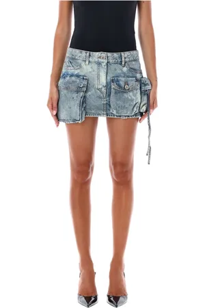 The Attico Nederdel, Dame, Blå, W27, Bomuld, Fay Mini Cargo Skirt