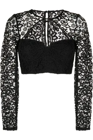 Self-Portrait Bluser & Skjorter, Dame, Sort, 2XS, Tyl, Bluse