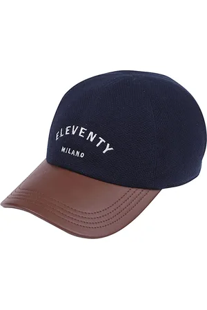 ELEVENTY Tilbehør, Herre, Blå, ONE SIZE, Læder, Læder Visir Hat