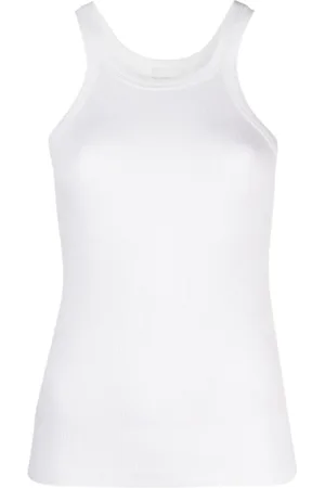 Sportmax Top, Dame, Hvid, XS, Bomuld, Ribstrikket Ærmeløs Top
