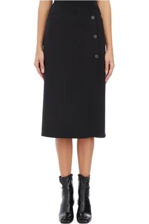 Courrèges Nederdel, Dame, Sort, XS, Skræddersyet nederdel med knapper